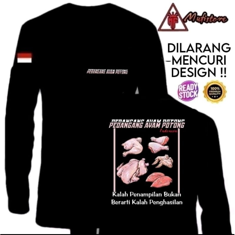 KAOS LENGAN PANJANG PEDAGANG AYAM POTONG