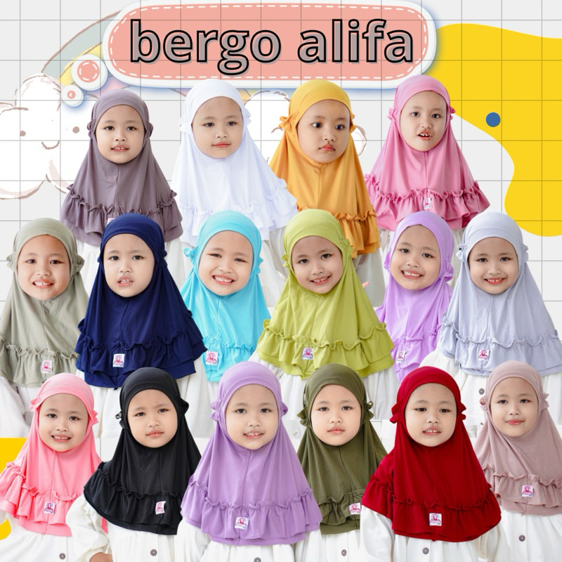 HIJAB ANAK TALI KARET JILBAB BERGO ALIFA TALI KARET