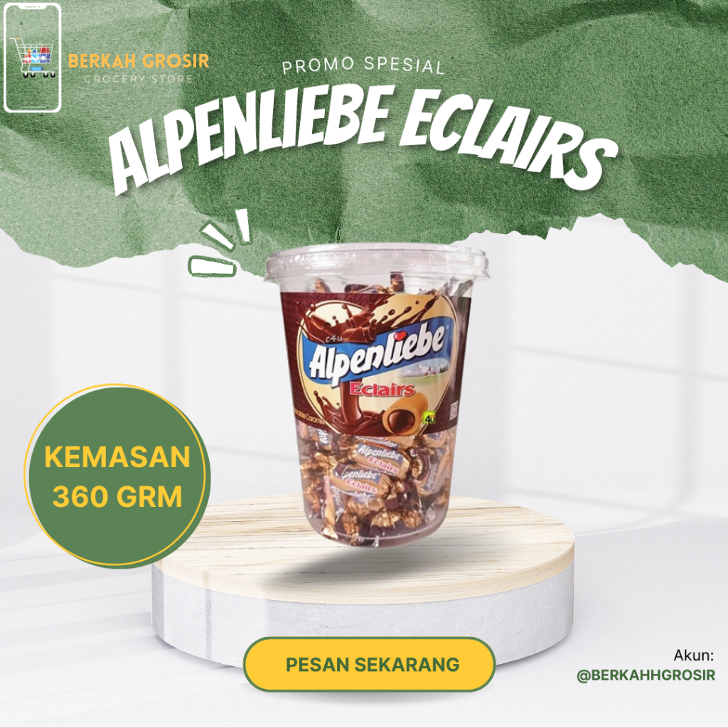 

ALPENLIEBE CHOCO ECLAIRS 360GRM ISI (-+) 100PCS