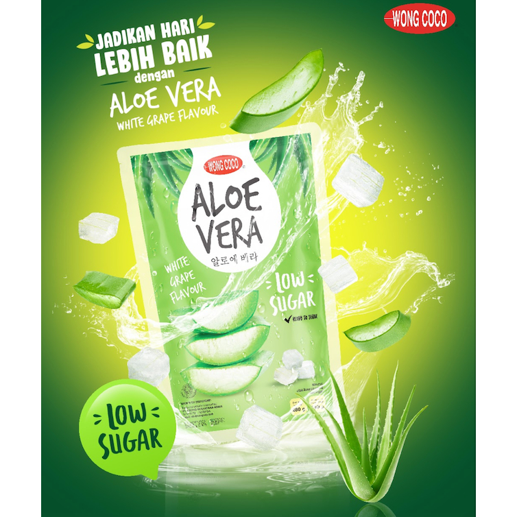 

Minuman Wong Coco Aloe Vera White Grape Flavour Pouch 280gr