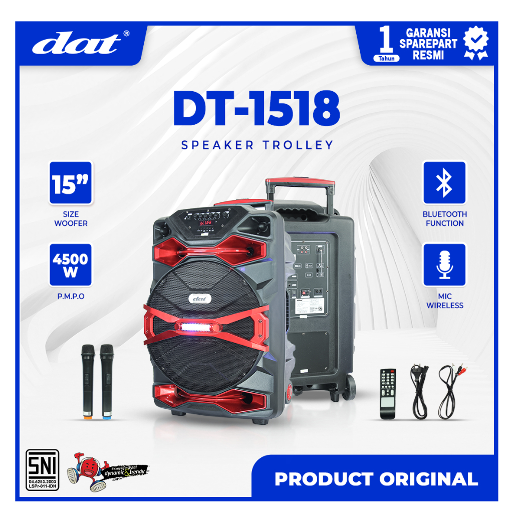 DAT Speaker Trolley DT 1518 15 Inch Garansi Resmi 1 Tahun