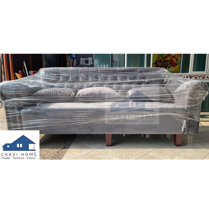 Set sofa classic 321 dengan kaki dan bantalan sofa kursi tamu mewah