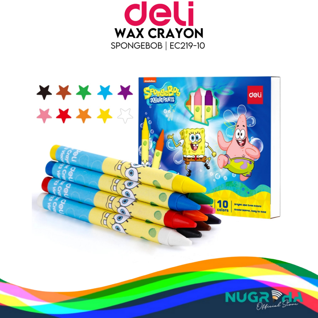 

Wax Crayon Krayon Lilin Pastel Deli C219 SPONGEBOB