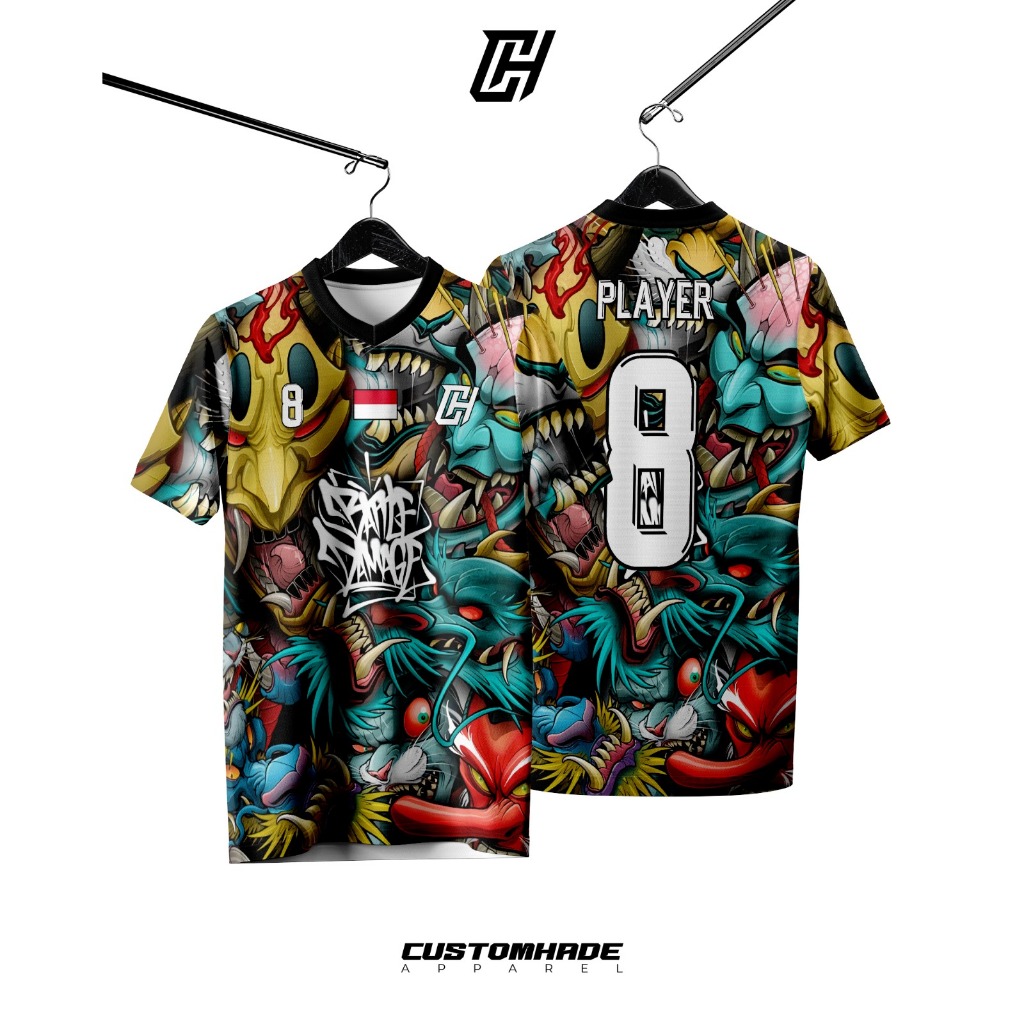 Baju Jersey Futsal Custom Desain Full Printing Customhade Motif Samurai