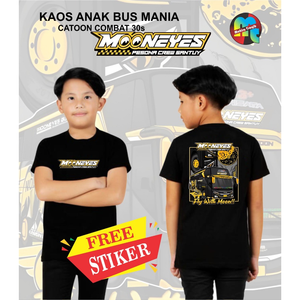 KAOS BUS MANIA MOONEYES FREE STIKER