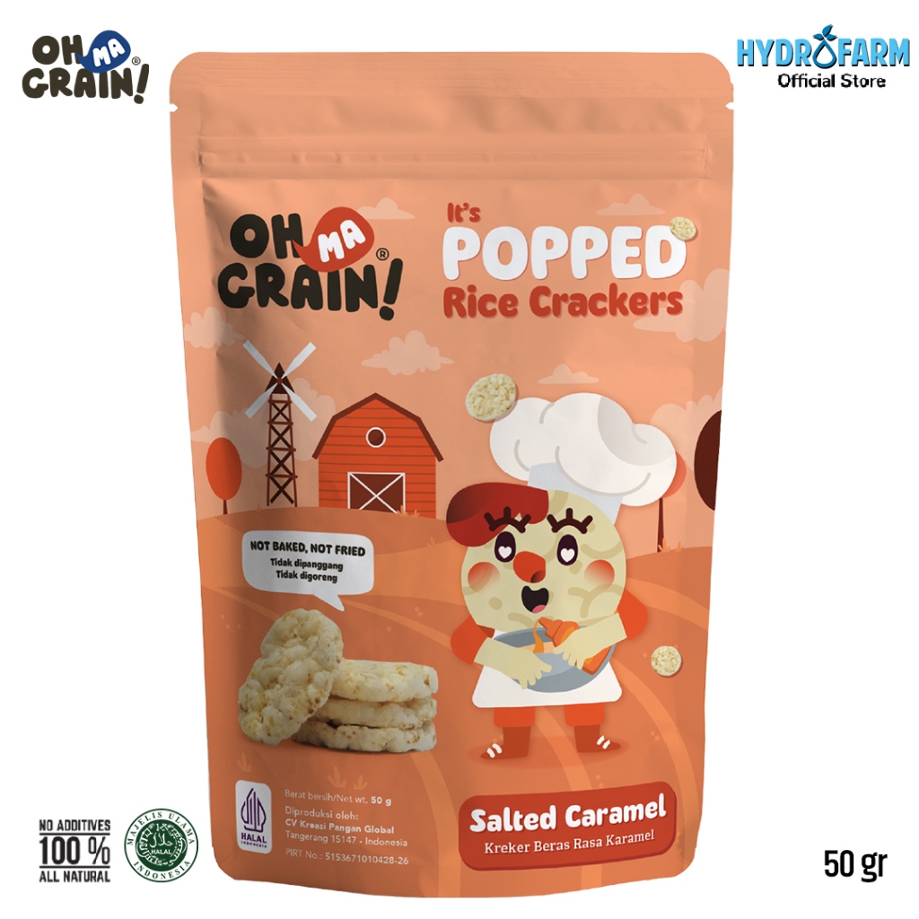 

Oh Ma Grain! - Popped Rice Crackers / Keripik Beras (Salted Caramel)