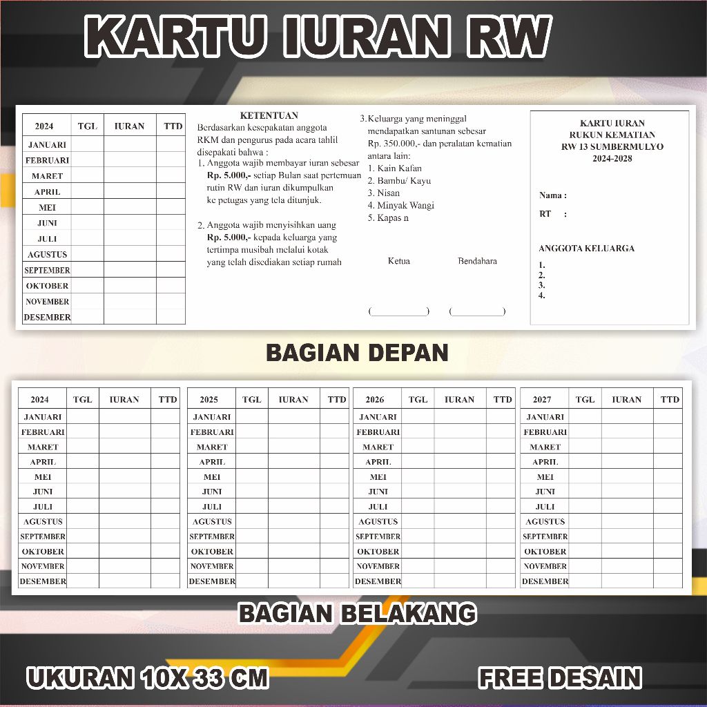 

KARTU IURAN KEMATIAN RW