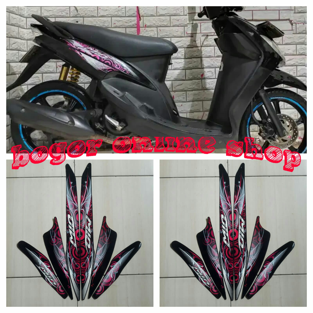 stiker striping motor mio sporty 2011 hitam