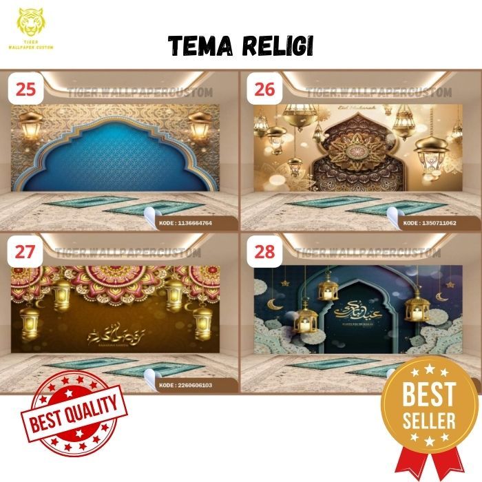 Wallpaper Custom Dinding Motif Kaligrafi - Religi - Masjid - Kakbah