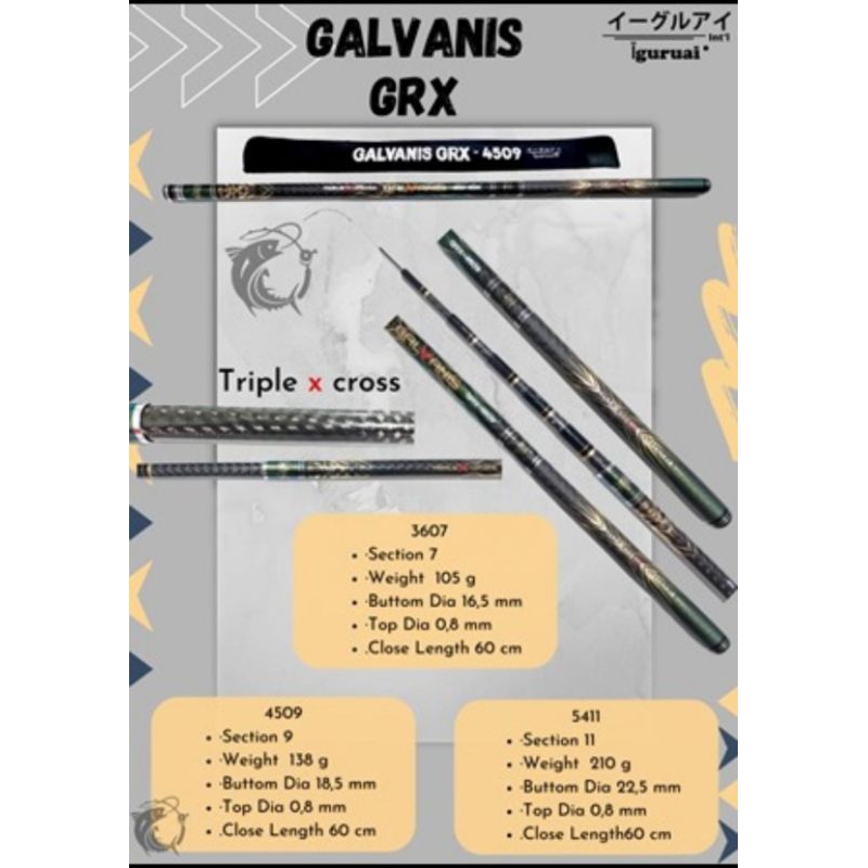 Tegek Iguruai Galvanis GRX 360/450/540 Carbon Triple X-cross