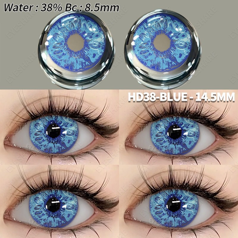 Eyeshare Blue Softlens Hallowen 14.5mm Big Eyes Cosplay Softlens Lensa Mata Soflen Mata Gojo Satoru