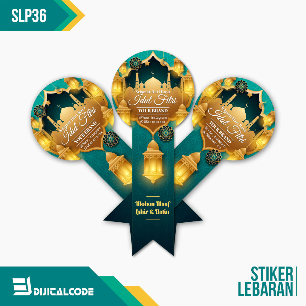 

SLP36 Stiker Label Parcel Toples Kue Lebaran Idul Fitri Bentuk Pita