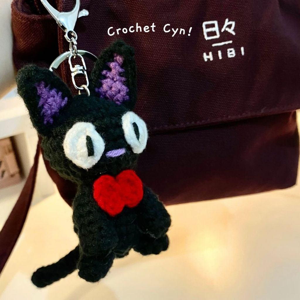 [Pre Order] Jiji The Cat Studio Ghibli crochet Keychain | Amigurumi Jiji Kiki's Delivery Service | G