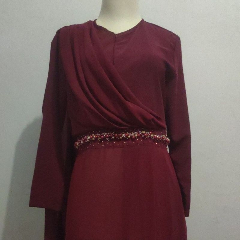 Preloved PL one set baju lebaran baju bridesmaid S M maroon