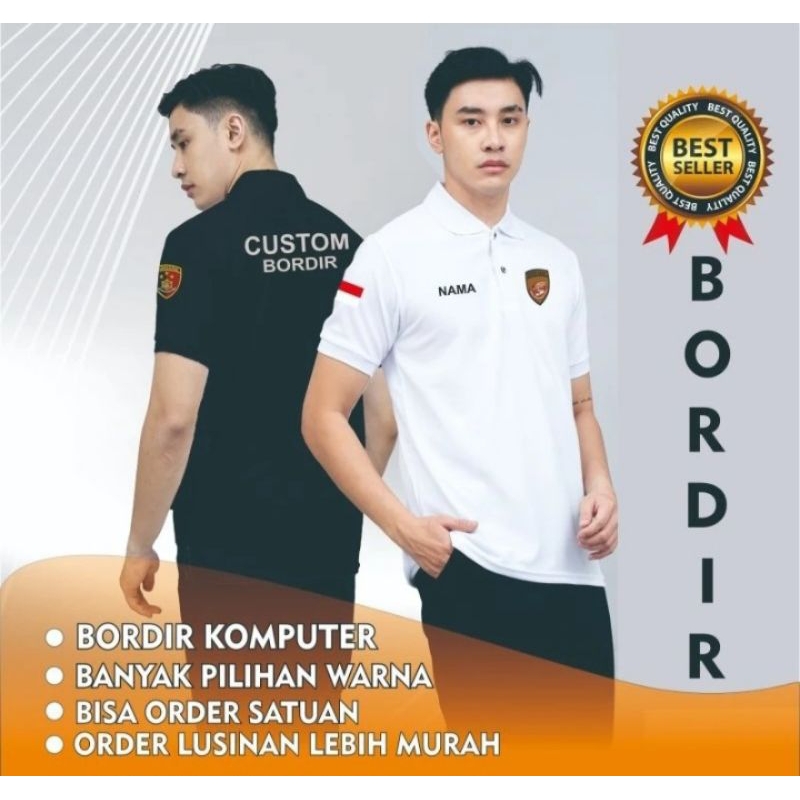 CUSTOM POLOSHIRT BORDIR KAOS POLO BORDIR KOMPUTER SATUAN