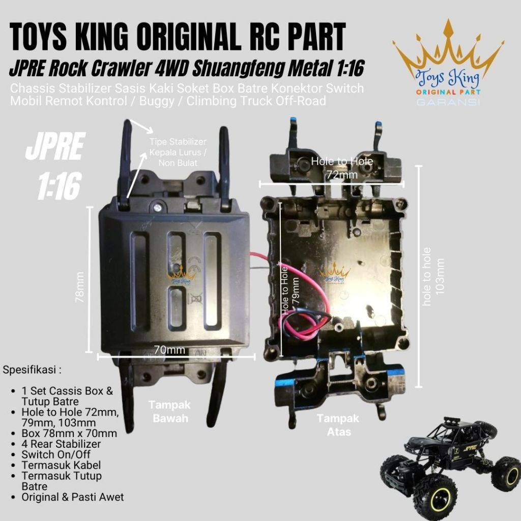 Chassis Stabilizer Sasis Kaki Soket Box Batre Konektor Switch / Climbing Truck Off-Road  JPRE Rock C