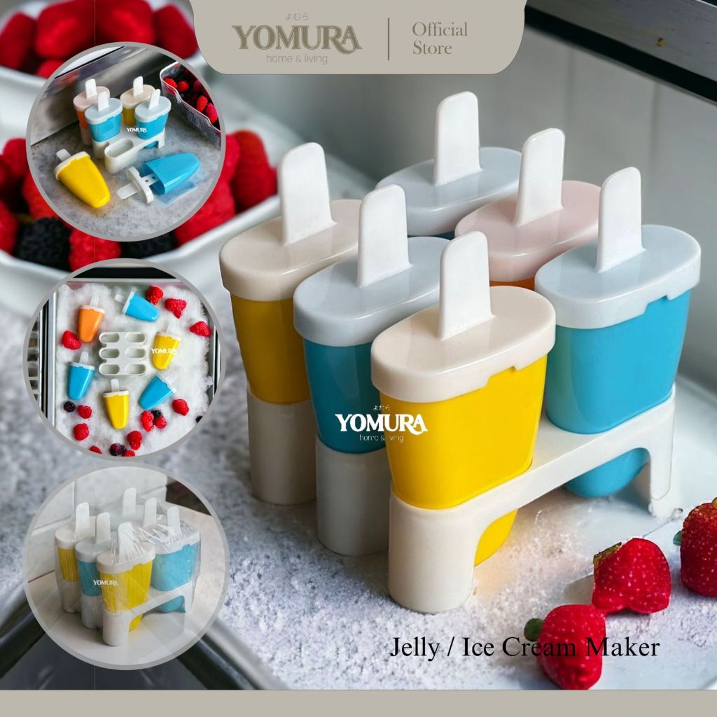 YOMURA Cetakan Ice Cream /  Jelly Stick Isi 6 Kreatif Homemade Pembuat Es Krim Pudding Dessert