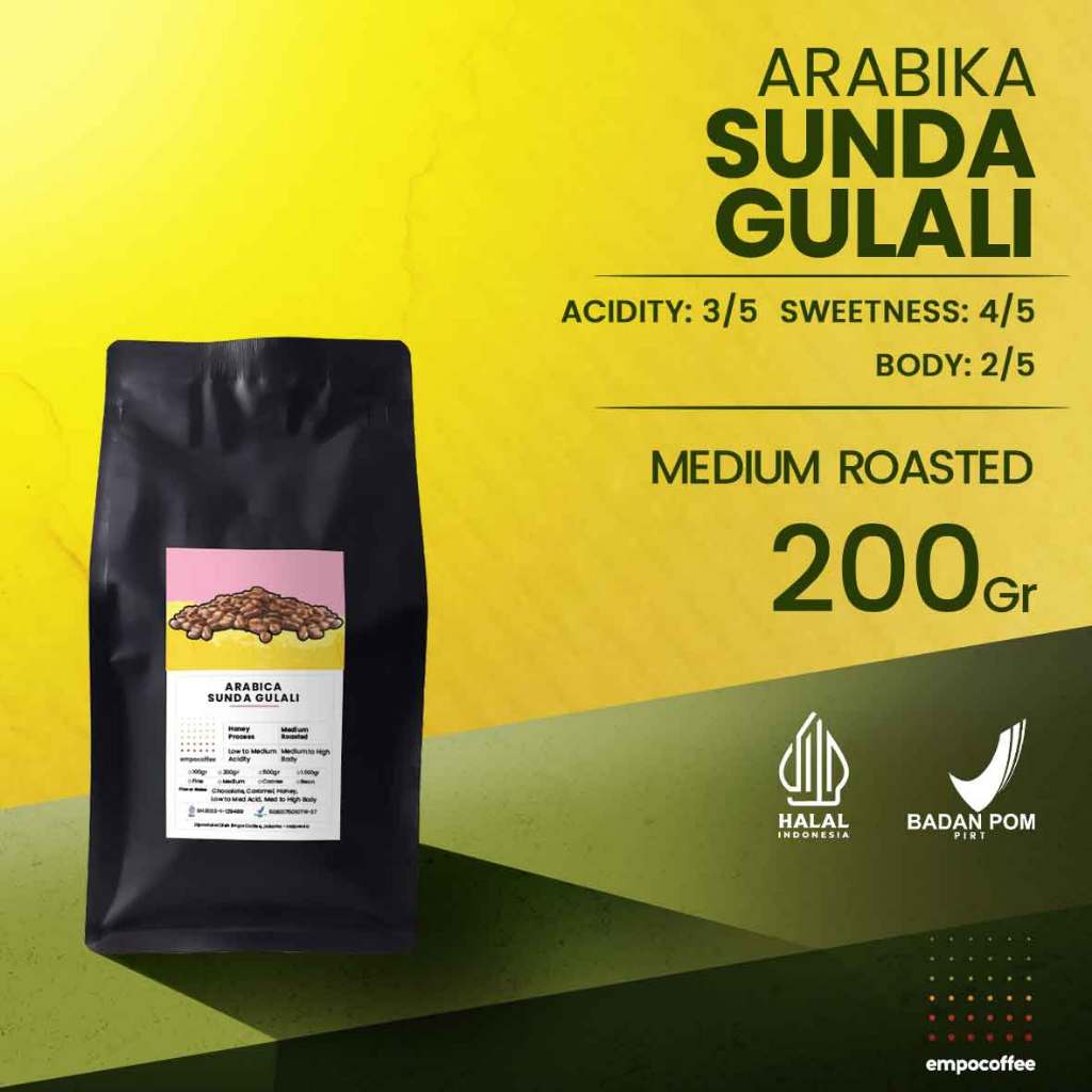 

Empo Coffee Biji Kopi Bubuk Arabika Sunda Gulali Specialty Arabica Coffee Bean Klasik Beans 200 Gram
