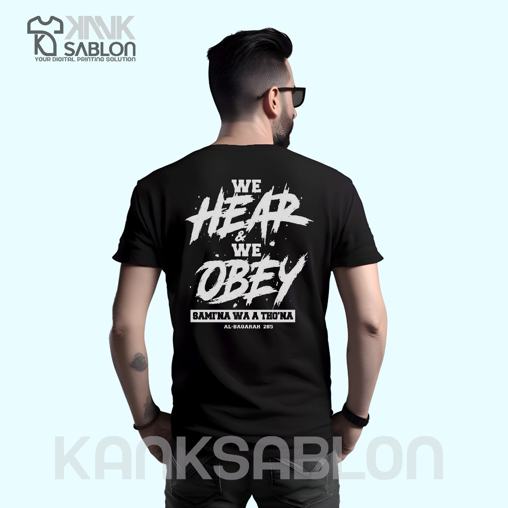 Kaos Kata-kata islami ''SAMI'NA WA A THO'NA'' Kaos pria T-Shirt premium cotton