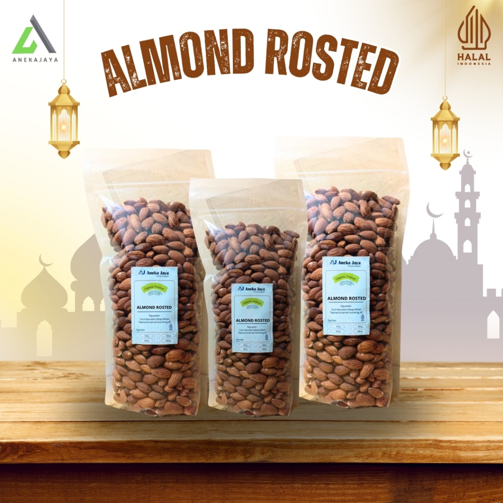 

Kacang Almond Roasted, Siap Makan Premium Halal