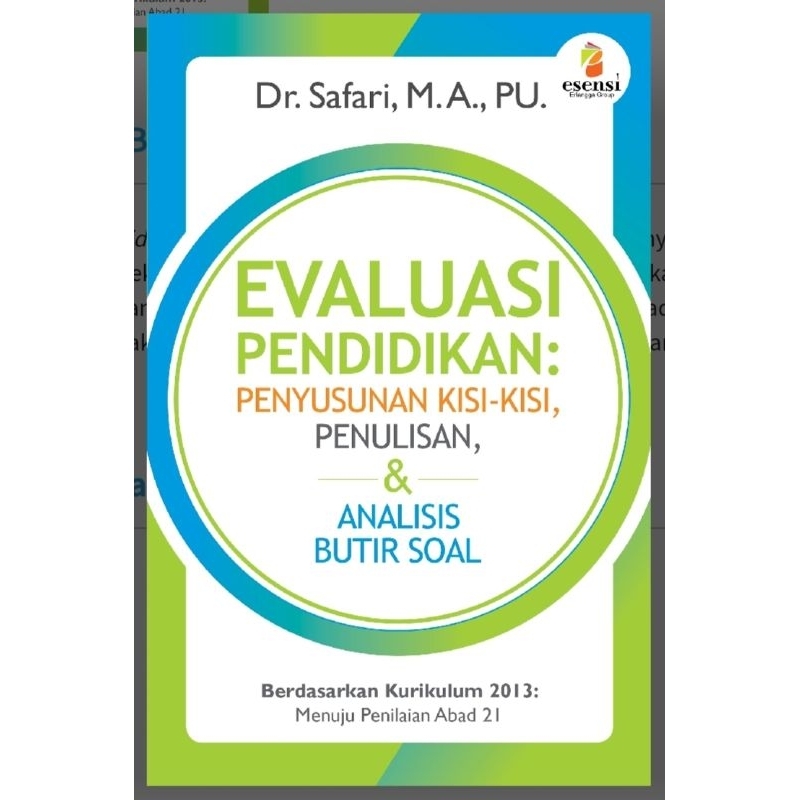 Evaluasi Pendidikan Penyusunan Kisi-Kisi Penulisan & Analisis Butir Soal erlangga
