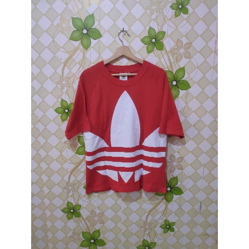 Kaos Adidas Originals Big Logo Red/White