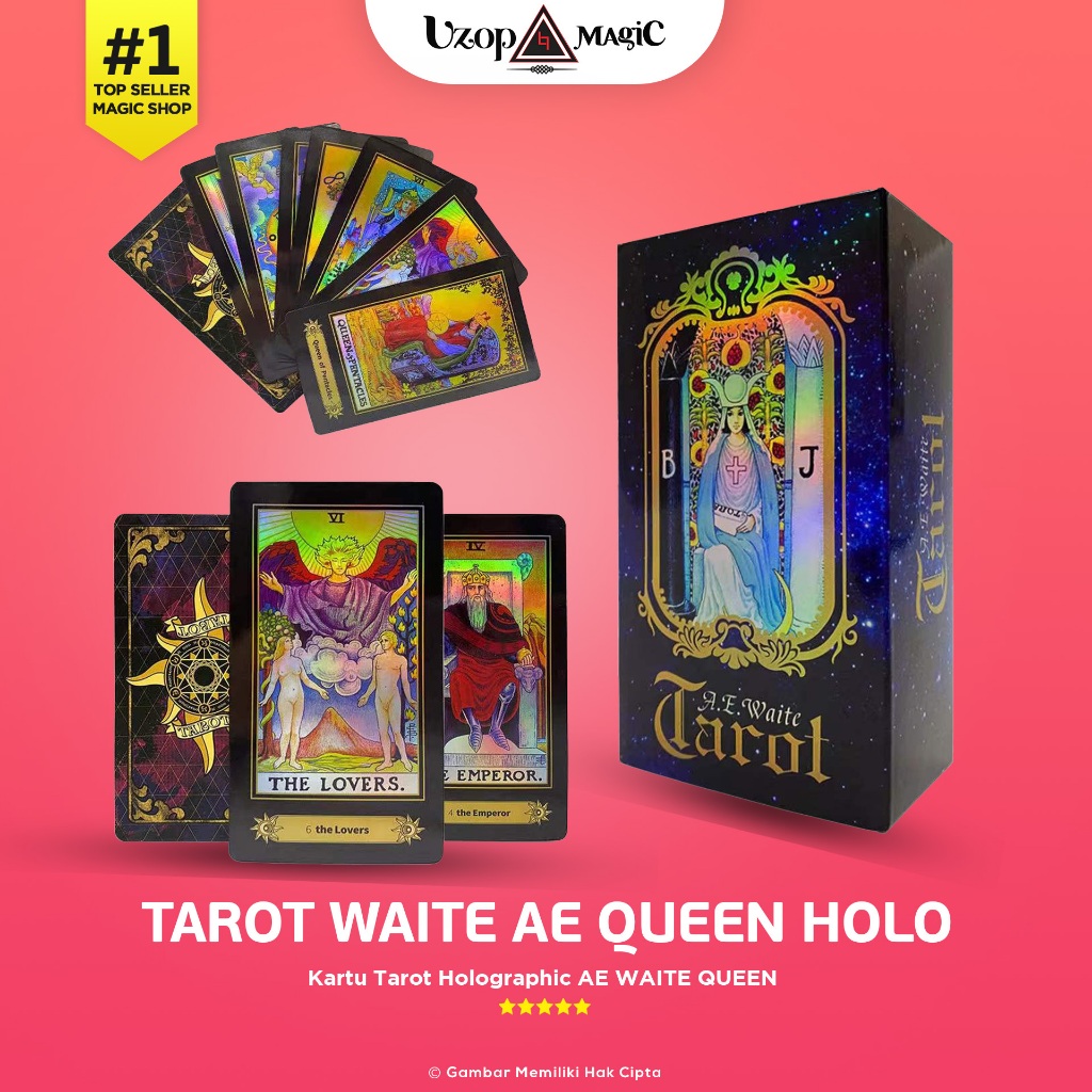 [ Free PDF ] Kartu Tarot A.E Waite Holographic -  Uzop Magicshop (Kartu Ramal) Tarot intruksi bahasa