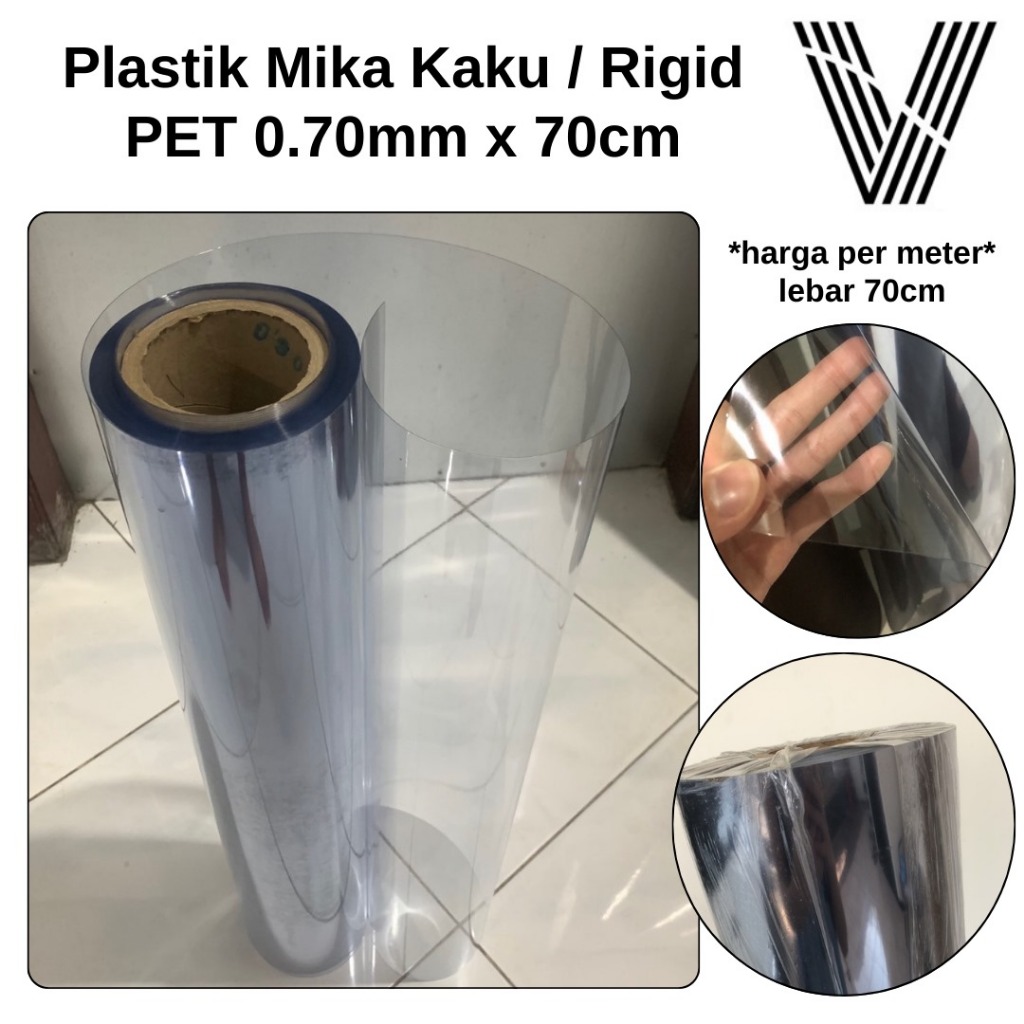 

Plastik Mika Kaku Tebal [PET 0.70mm x 70cm] Tebal Pengganti Kaca / Mika Rigid Meteran 070 0.70 0,70 mm