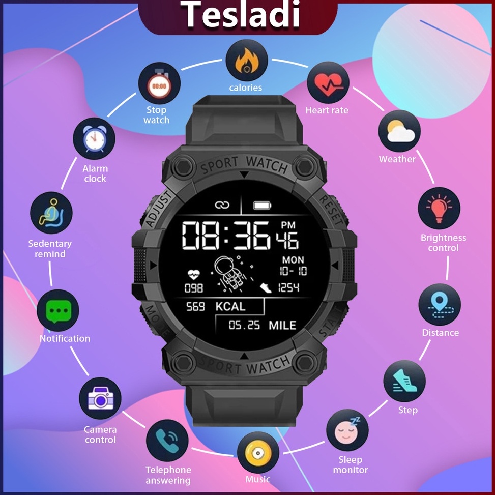 Kirim langsung Tesladi SmartWatch FD68 Jam Tangan Pria Wanita Digital Astronaut Watchface Bluetooth 