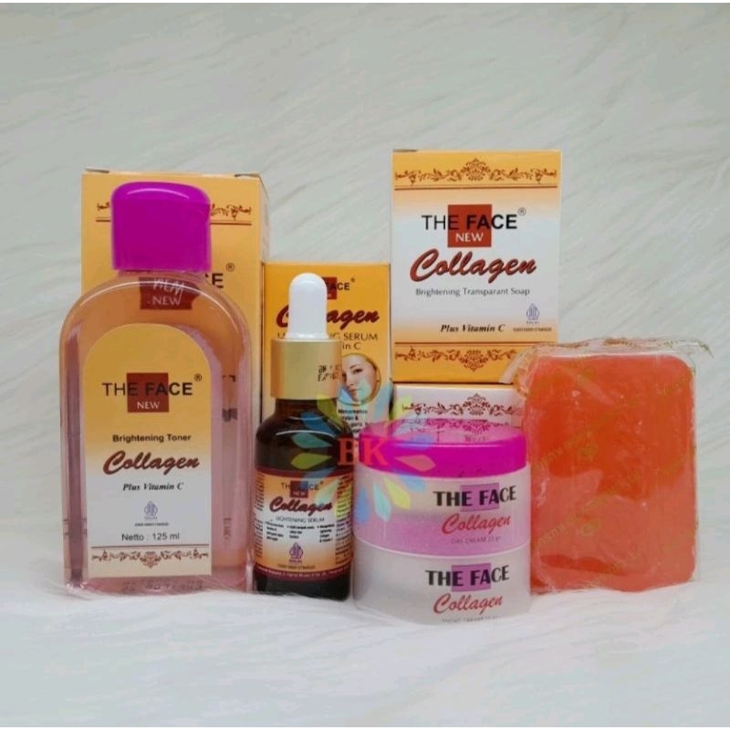 PAKET LENGKAP 5 IN1 THE FACE COLLAGEN / TONER / SABUN/ SERUM THE FACE COLLAGEN BPOM ORI
