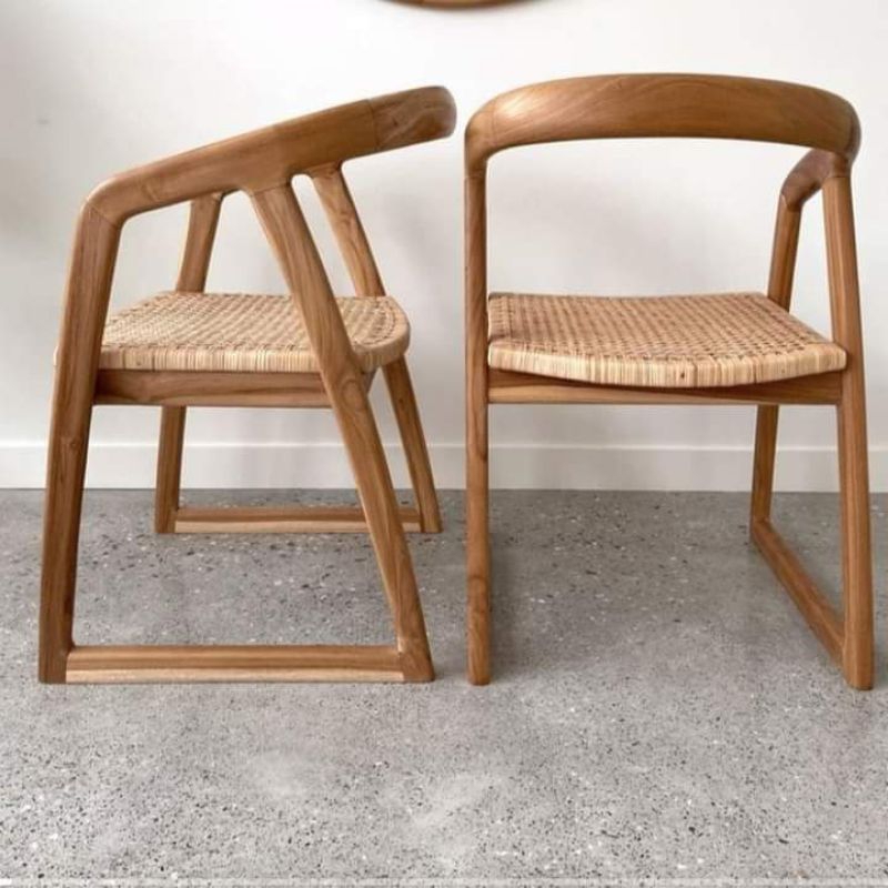 KURSI CAFE ROTAN KAYU JATI | KURSI CAFE MEJA MAKAN ROTAN KURSI ROTAN FURNITURE JATI JEPARA