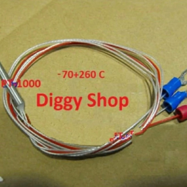RTD PT1000 Thermal resistance Temperature sensor -70+260C dengan 3 kabel