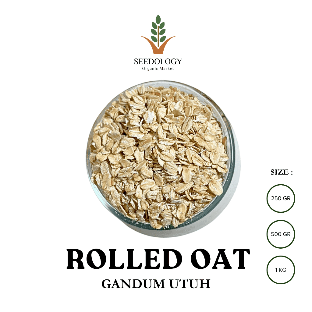 

Organic Rolled Oat 250Gr / Gandum Kasar Utuh Australia / Oatmeal / Wholegrain