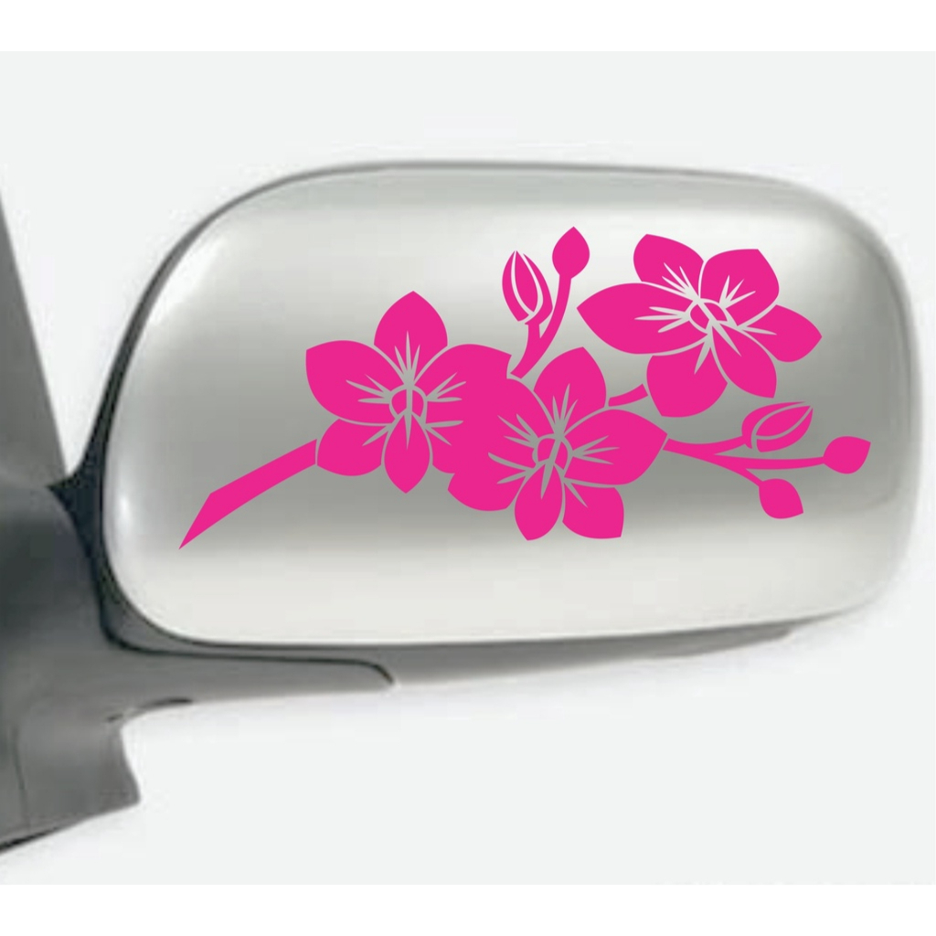 stiker mobil bunga cantik cutting sticker spion mobil bunga variasi lucu unik keren