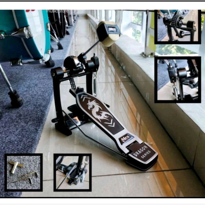 single pedal bass drum [Tanpa Dus] double rantai merk Mes P200 p-200 ORIGINAL