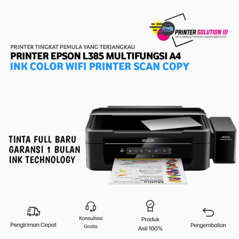 Printer Epson L385 Multifungsi wifi scan copy