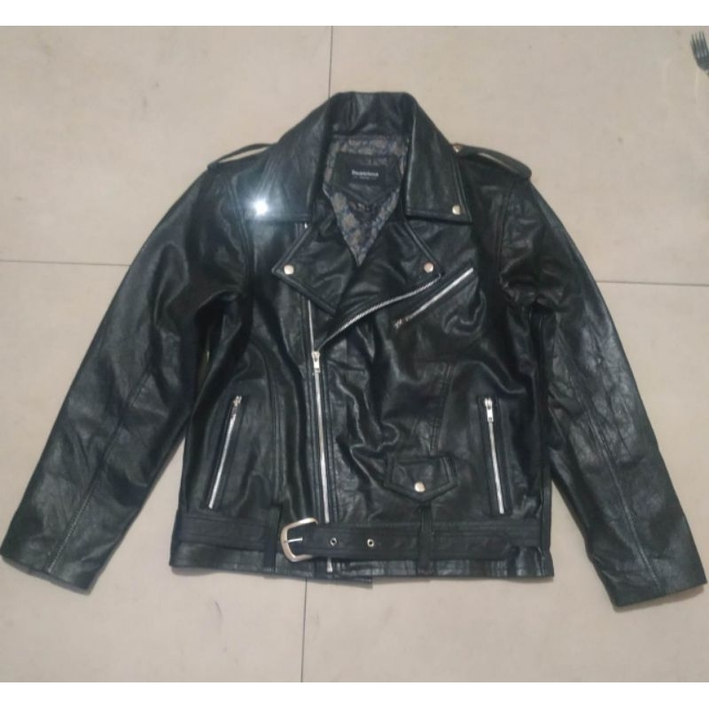 Leather Jaket pria asli kulit Ramones kondisi second 90%