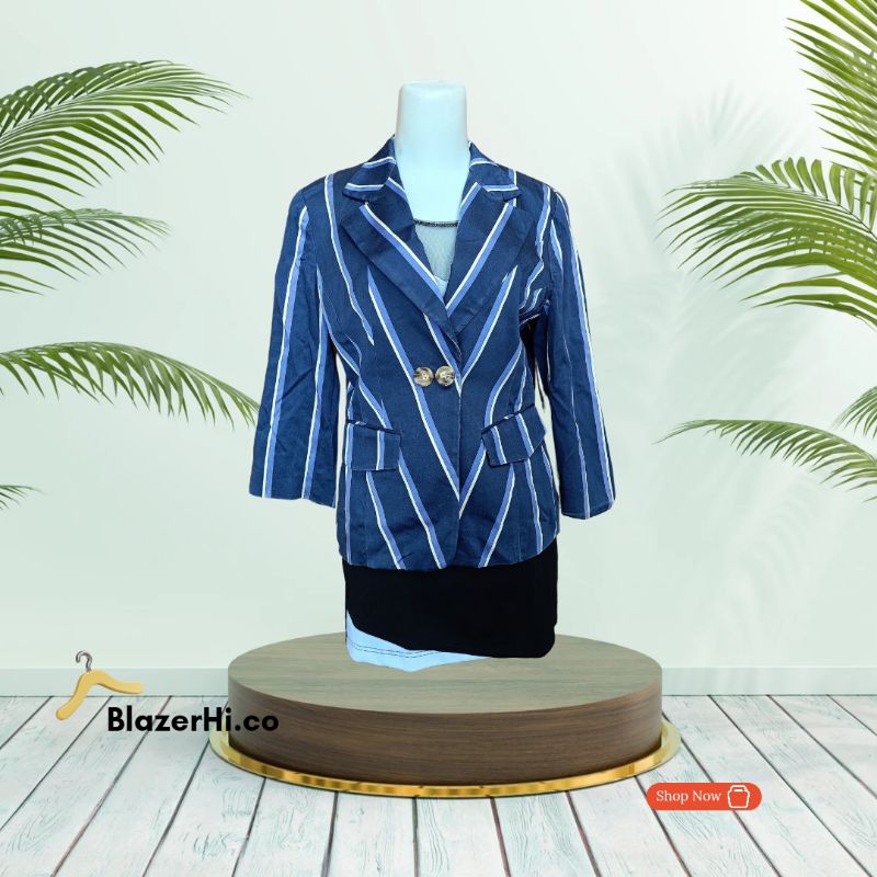 Elegance Sports Paris Stripped Navy Blazer