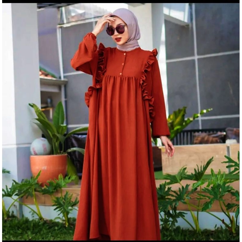 GAMIS CRINKLE AIRFLOW PREMIUM / GAMIS CRINKLE POLOS BUSUI /GAMIS CRINKLE REMPEL / GAMIS WANITA KEKIN