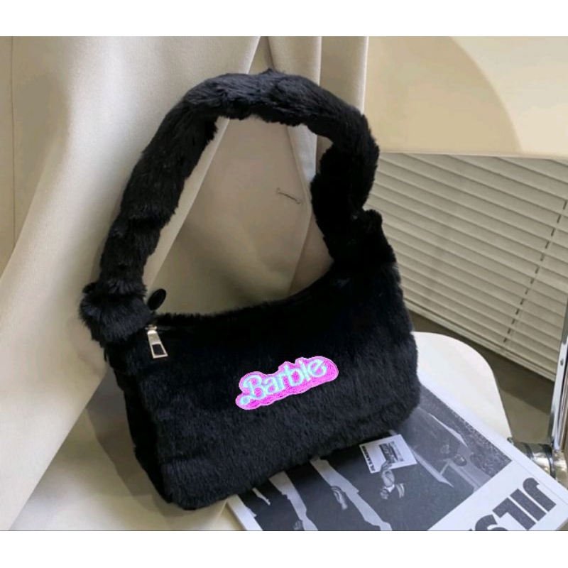 tas bulu wanita/tas bulu korea/tas bulu cewek/tas wanita barbie/tas cewek barbie/tas wanita korea/ta