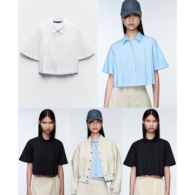 ZARA CROPPED POPLIN SHIRT