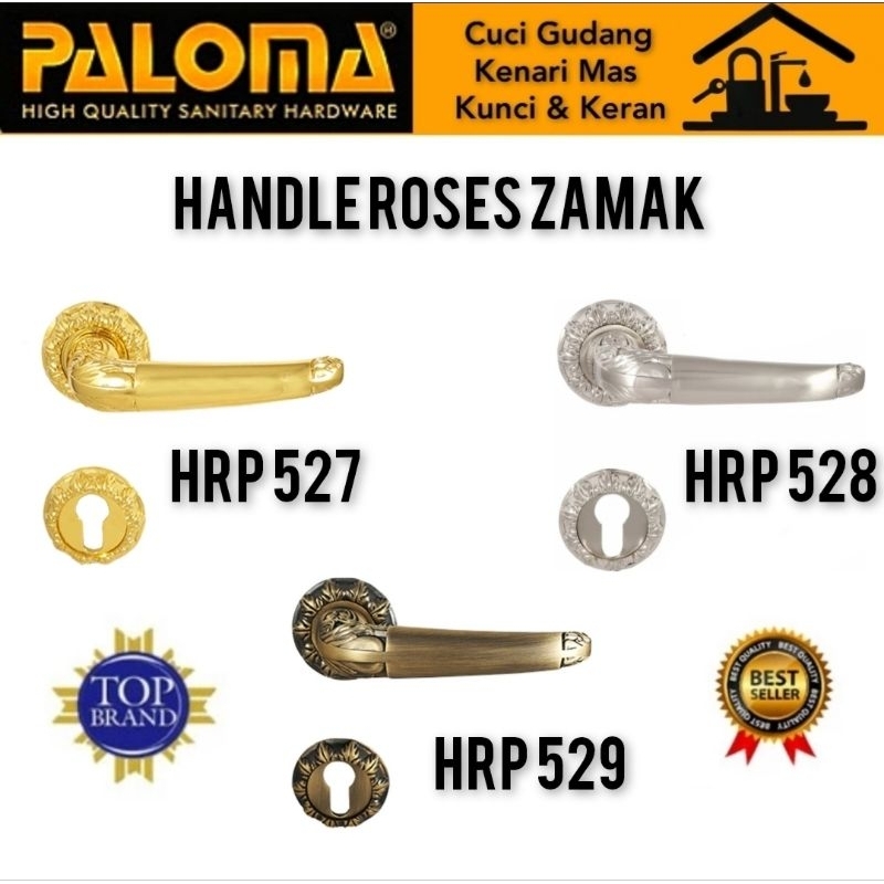 PALOMA HRP 527 | HRP 528 | HRP 529 Handle Pintu Roses Gagang Pintu Zamak-5