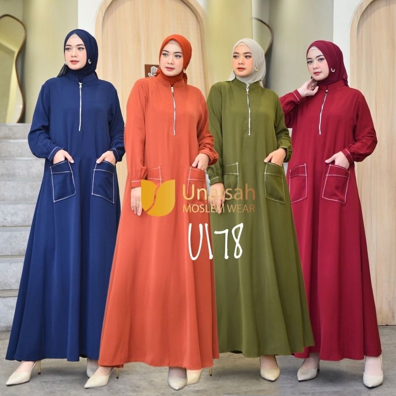 GAMIS UNAISAH U178 DRESS UNAISAH U178 ORIGINAL UNAISAH