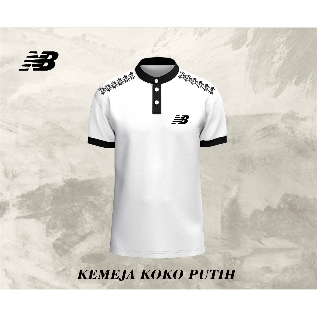 Kemeja koko trend pria logo NB berkualitas-baju lebaran pria lengan pendek terbaru