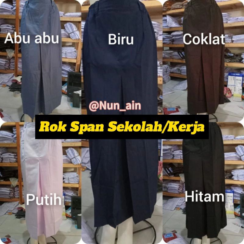 ROK SPAN HITAM SEKOLAH OSPEK KERJA WARNAH LENGKAP