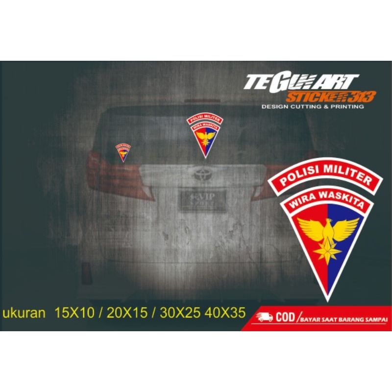 STICKER CUTTING POLISI MILITER TNI AU - POMAU - WIRA WASKITA