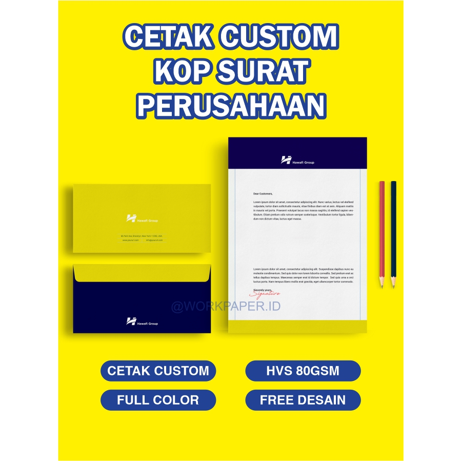 

CETAK CUSTOM / KOP SURAT / HVS F4 A4 / FULL COLOR