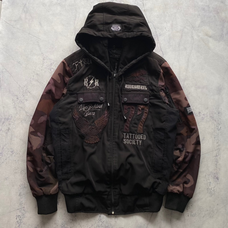 Preloved Rough Rebel Jacket (black camo)