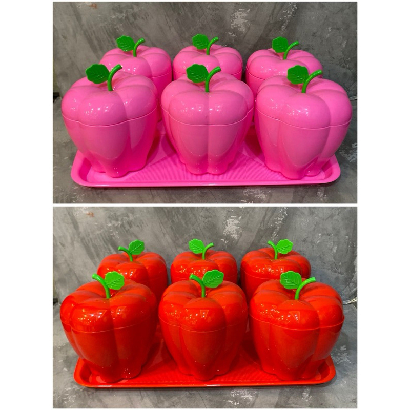 Toples Set Labu + Nampan Unik Ukuran L 6 Toples+1 Nampan