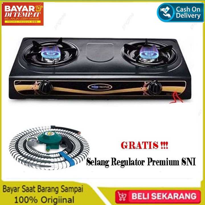 Kompor Gas / Kompor 2 Tungku / Kompor Gas Tecstar Double Tungku Nyala Api Biru